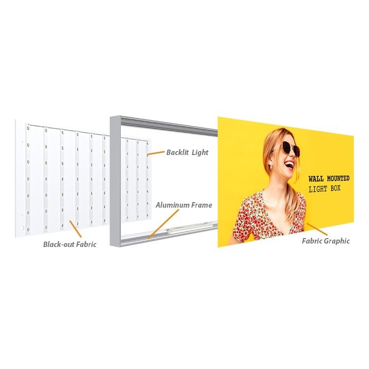 Wall mounted lightbox 100x200 cm